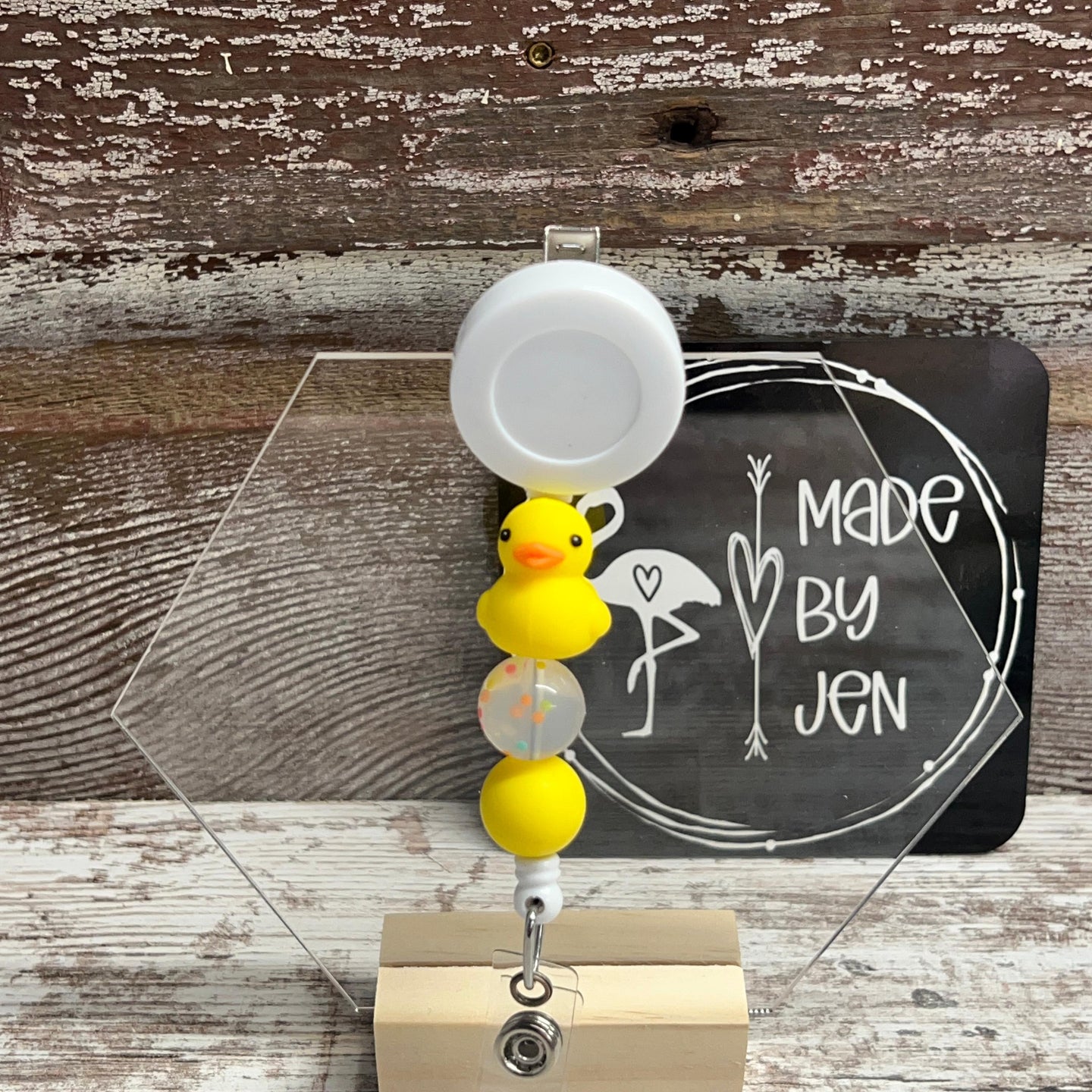 Rubber Ducky w-Confetti Badge Reel
